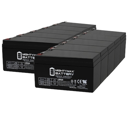 12V 3AH SLA Battery Replaces VIP N7532 Controller B. Braun - 10 Pack